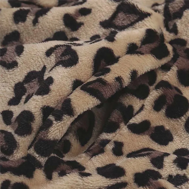 Женское пушистое пальто зимняя свободная толстовка с капюшоном леопардовая и