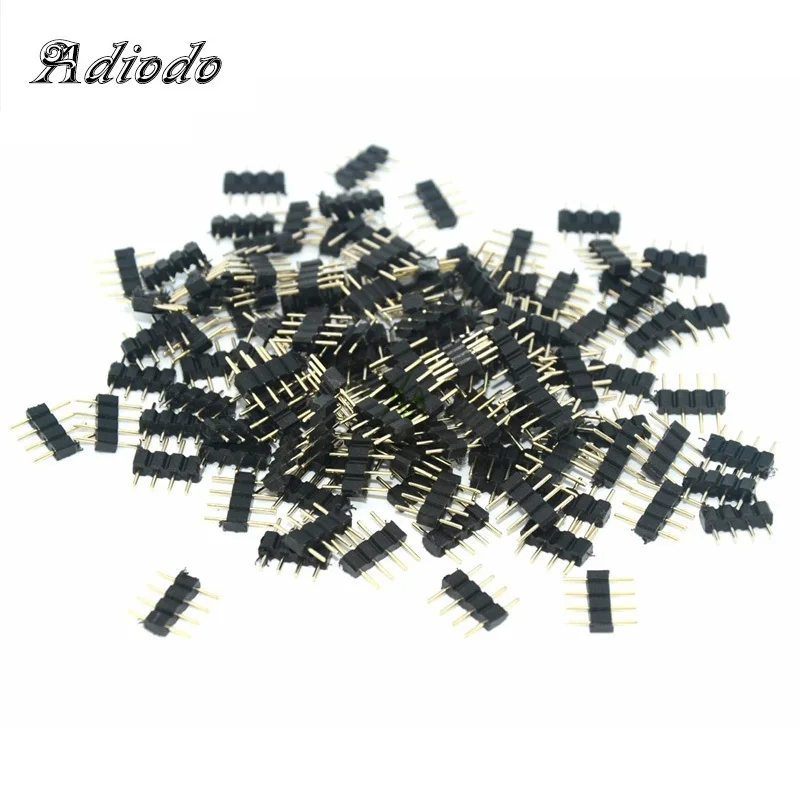 50pcs/lot 4pin / 5pin RGB RGBW connector 4 pin 5 core Round Needle Light Strip Male And Female Head Connector | Обустройство дома
