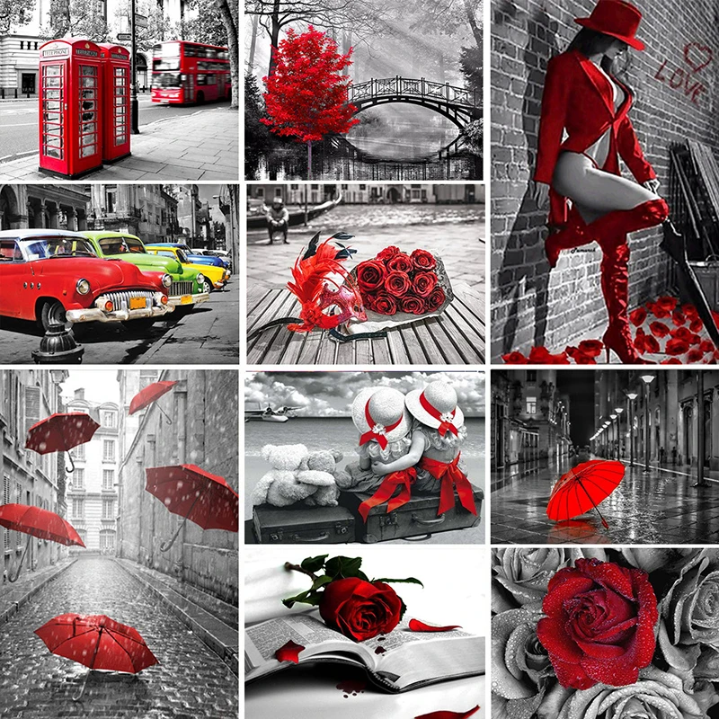 

5D алмазная живопись «сделай сам», полная картина из красных роз, алмазная живопись, украшение для дома, вышивка, ручная работа, искусство, по...