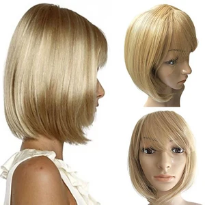 HAIRJOY, белые женские синтетические парики, короткие прямые, светлые, Мелированные волосы, парик из термостойкого волокна