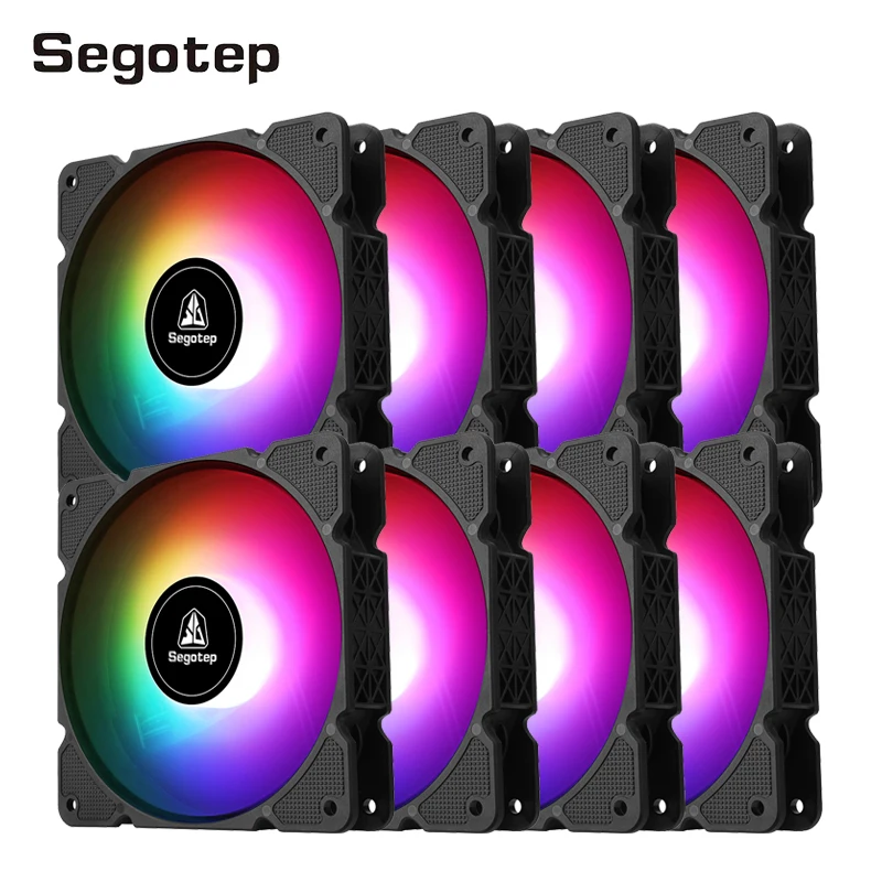 

Segotep 120mm PC Fan Computer Case Fan Cooling Cooler Gaming 5V/3Pin AURA SYNC Silent ARGB Adjust Speed RGB Case Fans Radiator