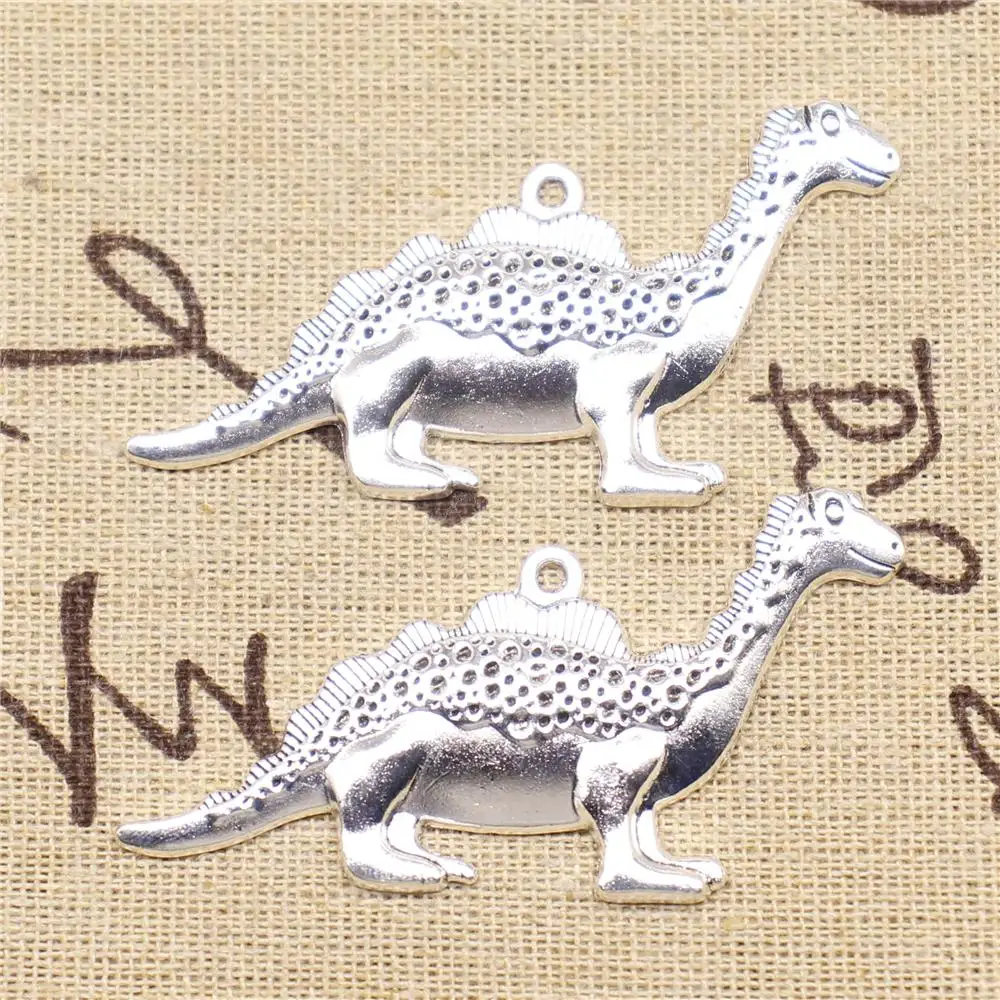 

Diy Jewelry Accessories Parts 2pcs 63x31mm Antique Silver Color Dinosaur Pendants