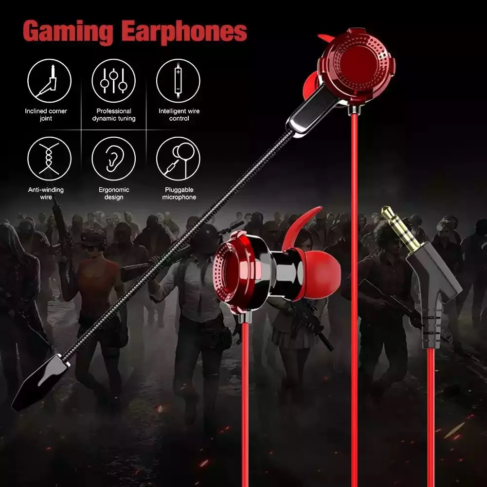 Cheap Price Wired Gaming Earphone In-Ear 3.5mm HiFi Headphones Bass Stereo Headset Sports Gamer Music Earbuds Wholesale 10PCS