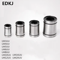 10pcslot lm3uu lm6uu lm8uu lm10uu lm16uu lm12uu linear bushing 8mm cnc linear bearings for rods liner rail linear shaft parts