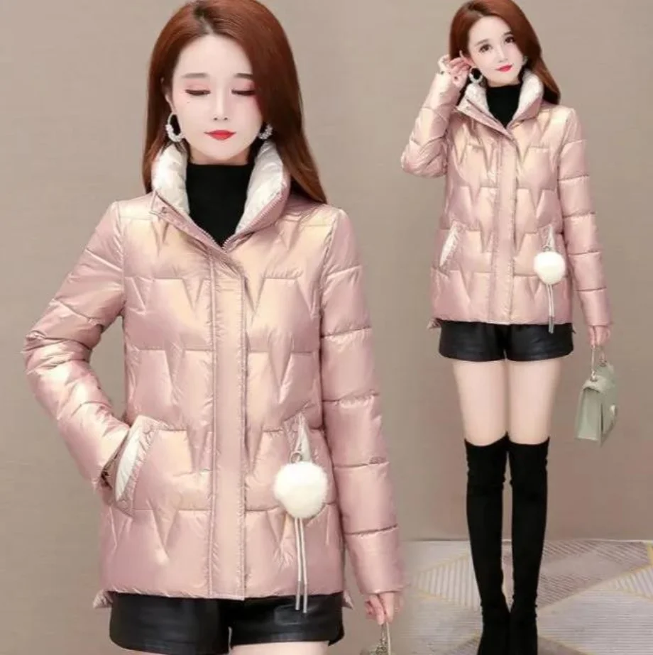 

Beardon Winter Women's Winter Down Cotton Padded Coat Glossy Loose Bread Coat Short Padded Jacket 2021 New