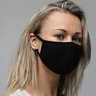 Многоразовая моющаяся хлопковая маска черного цвета для лица, регулируемая смываемая Маска Защитная маска для рта