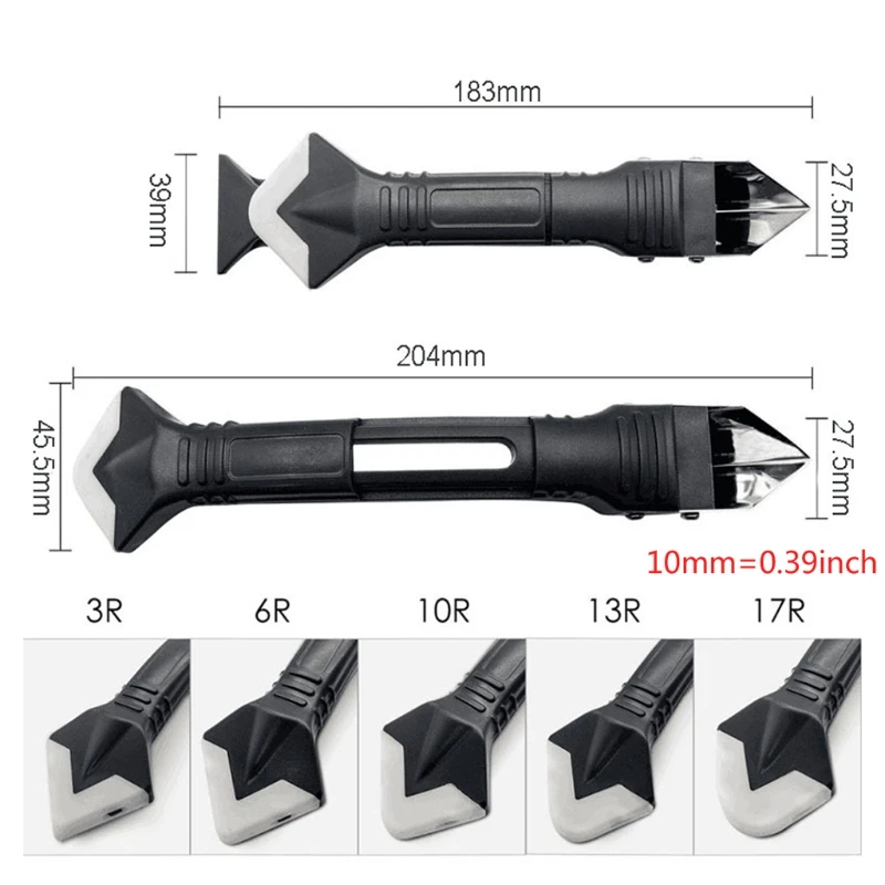 

3 in 1 Durable Silicone Sealant Remover Tool, Glass Glue Angle Scraper Adhesive Residue Scraper Seam Repair Tool Kit Tool