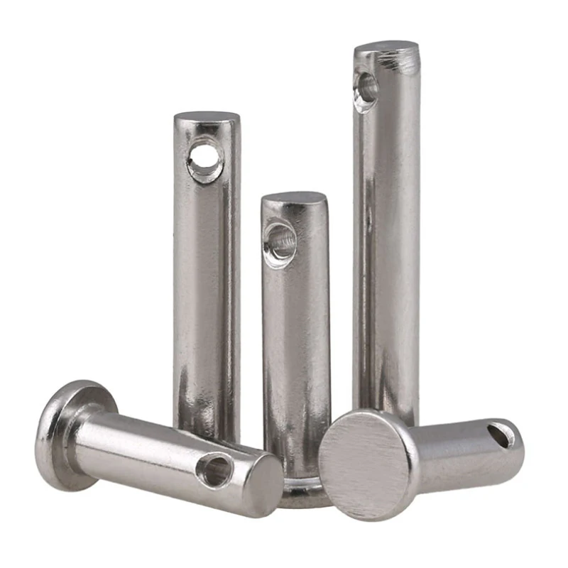 

5PCS M3 M4 M5 M6 GB882 304 Stainless Steel Pin Shaft Flat Head with Hole Cylindrical Locating Pin