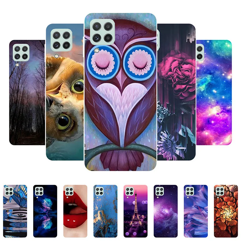

For Samsung A22 4G Case 6.4" Painted Owl Soft TPU Silicone Back Cover For Samsung Galaxy A22 Phone Cases A 22 4G Coque 2021