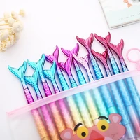 10pcs colorful rainbow mermaid gel pen blue cute sea animal fish creative stationery pencil bag case wedding kit stationary gift