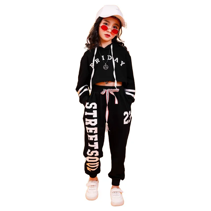 Детская одежда в стиле хип хоп шорты рубашки штаны для девочек бега джазовых