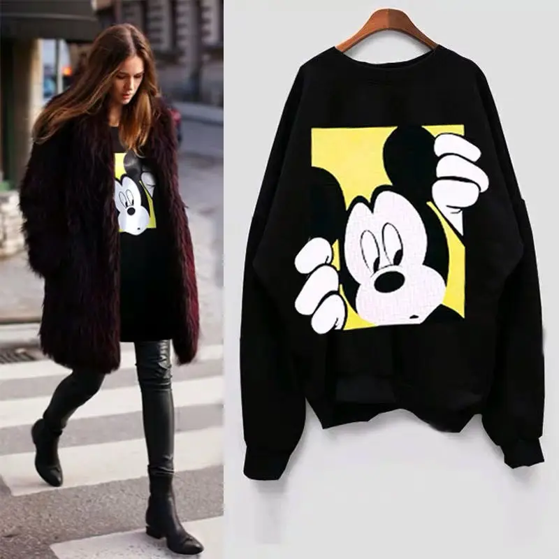 Свитер с Микки Маусом осенняя одежда новинка женские толстовки длинным рукавом
