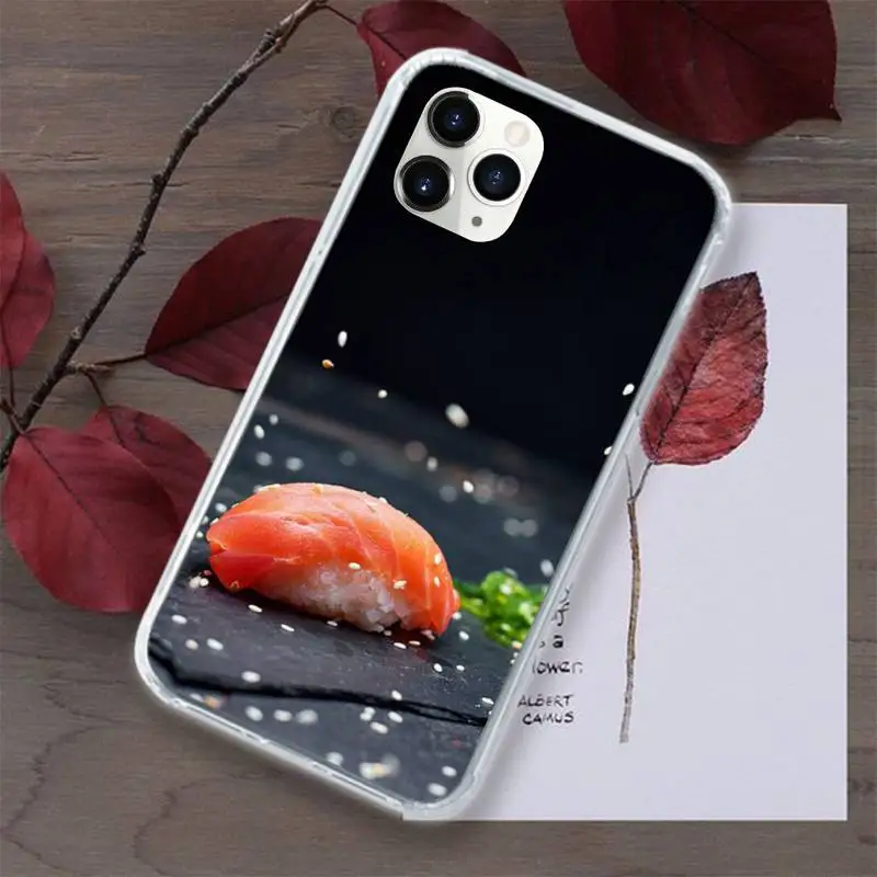 

Sushi food Phone Case Transparent for iPhone 11 12 mini pro XS MAX 8 7 6 6S Plus X 5S SE 2020 XR