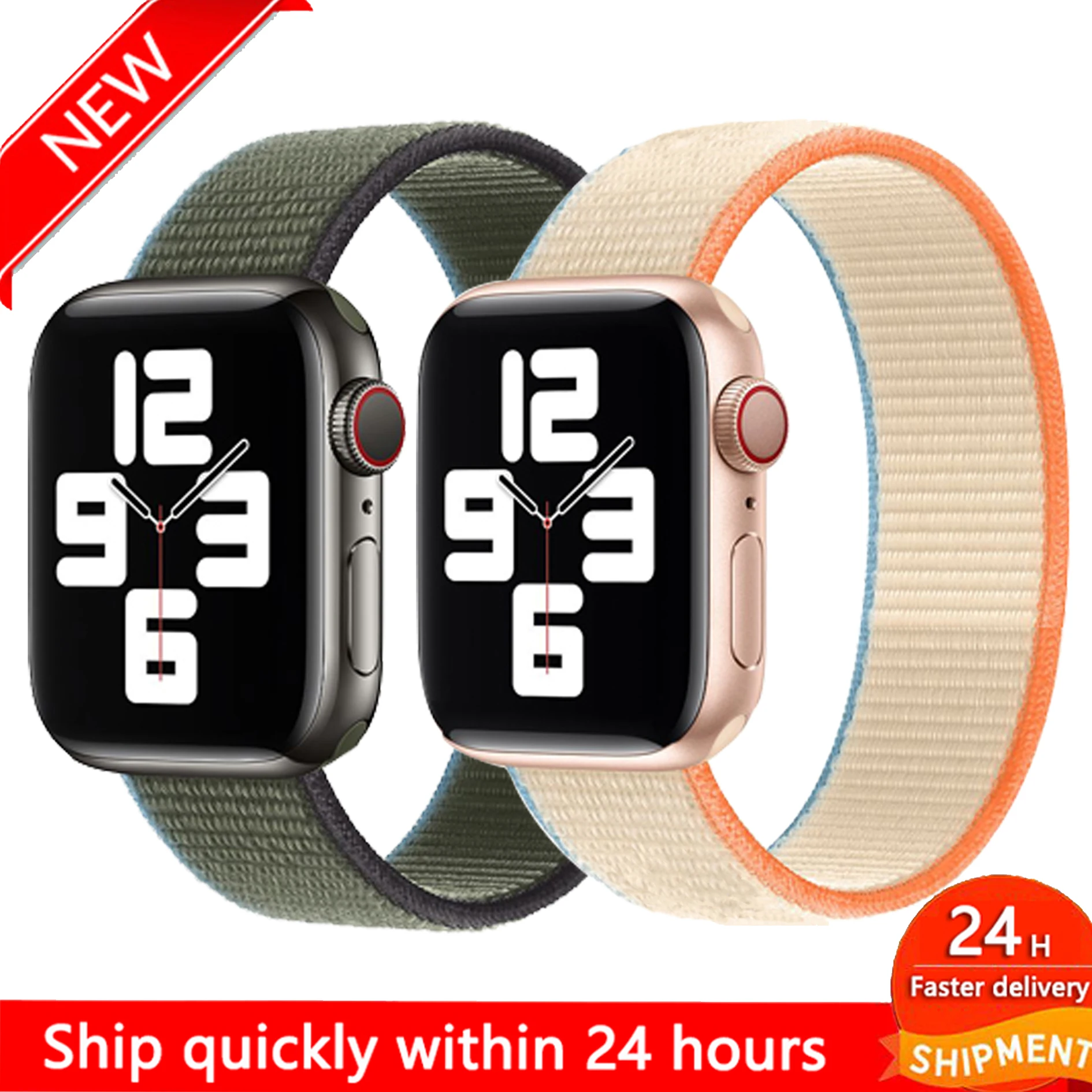 

Breathable Nylon Strap for Apple Watch Band 6 5 4 38mm 42mm Replacement Sport Soft Loop for Iwatch 5 4 3 2 40mm 44mm Bracelet