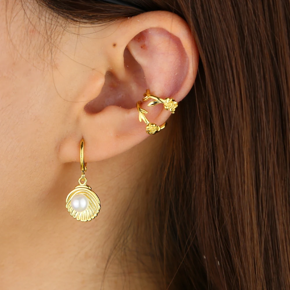 1 шт золотое покрытие серьги в форме цветка для ушей изящная одежда детей Милая