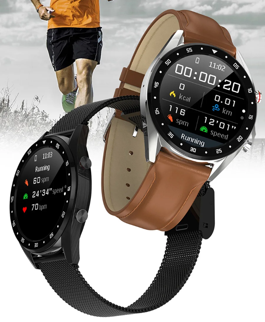 Смарт часы L9 ECG женские круглые спортивные Bluetooth с функцией Мультитач поддержкой