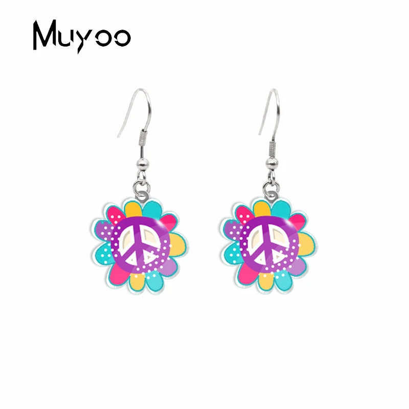 Серьги-Крючки с подвесками в стиле хиппи автобуса гитары радио надписью мира и