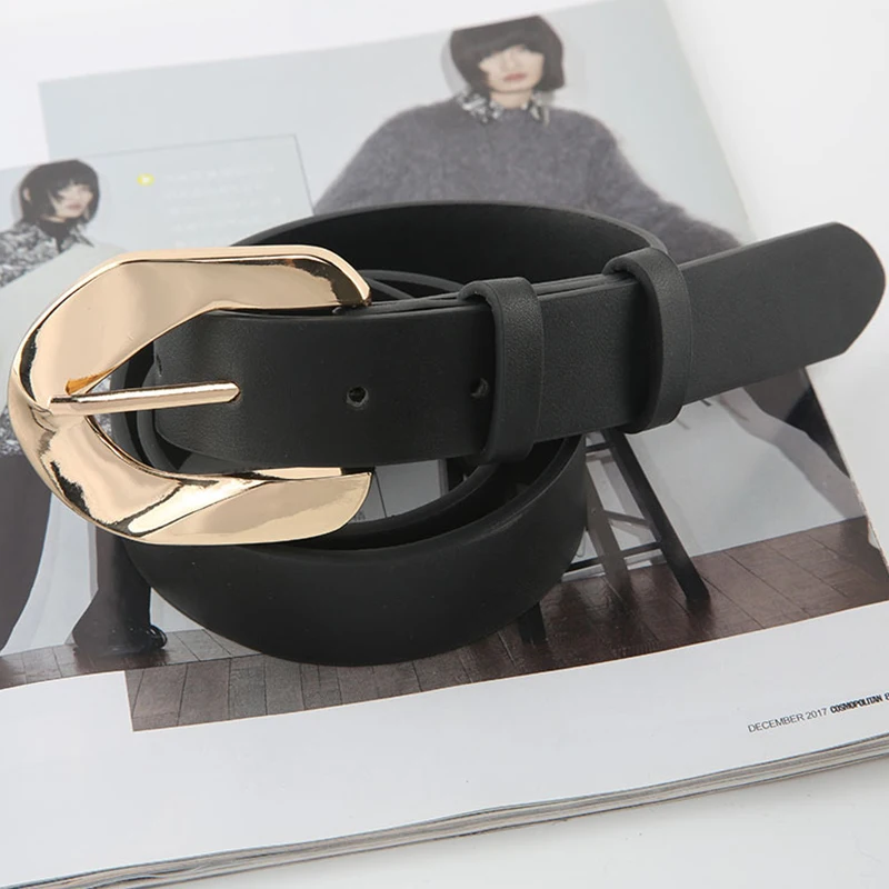 

2021 New Stylish PU Leather Women Belt Metal Pin Buckle Waist Straps Simple Ladies Dress Trouser All-match Decoration Waistband