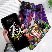 marvel the avengers for xiaomi poco x3 nfc gt m3 m2 x2 f3 f2 pro c3 f1 mi play mix 3 a2 a1 6x 5x black soft phone case