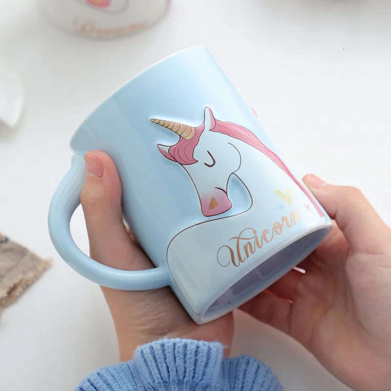 Кружка в виде единорога 450 мл кружки радуги лошади чашка необычная керамическая