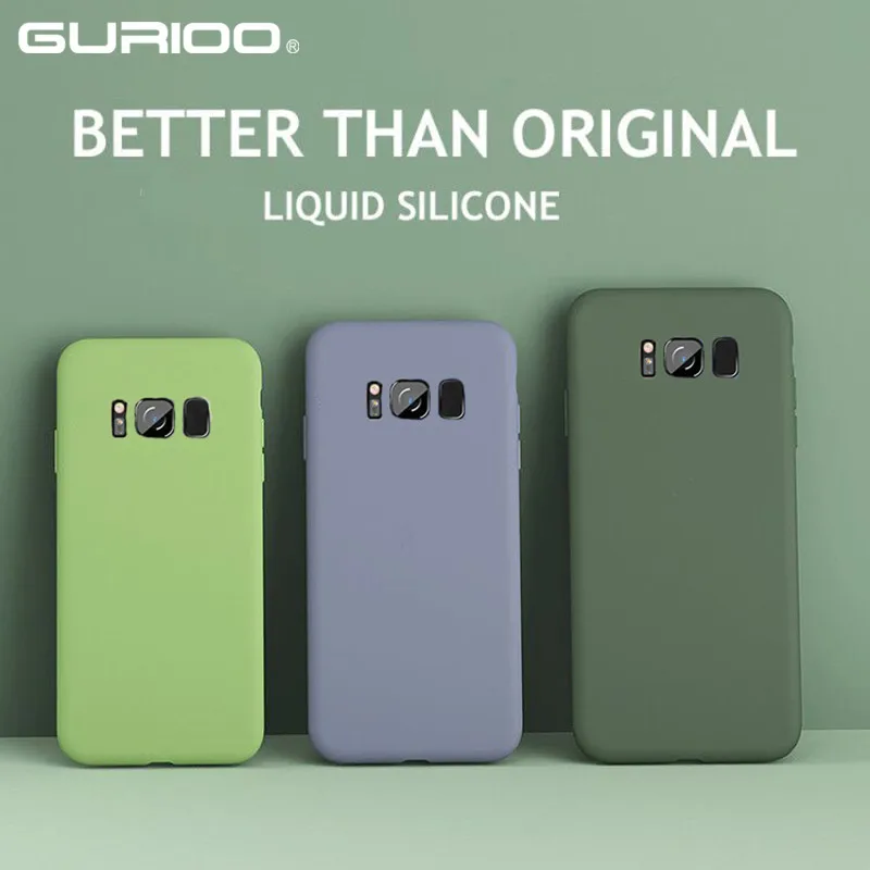 Оригинальные жидкие силиконовые чехлы для samsung Galaxy S7 edge S8 S9 S10 E Plus мягкий чехол Note 8