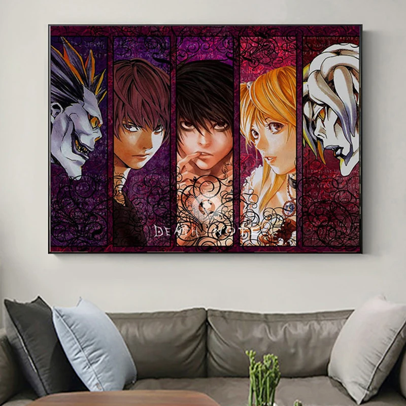 Современные Мультяшные классические аниме Death Note стильные картины маслом на