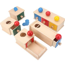 Montessori Wood Match Permanent Box Toddler Infant Draw Box 8-12 Month Toys for Baby Newborn Gift Hand & Feet Finders Small Size