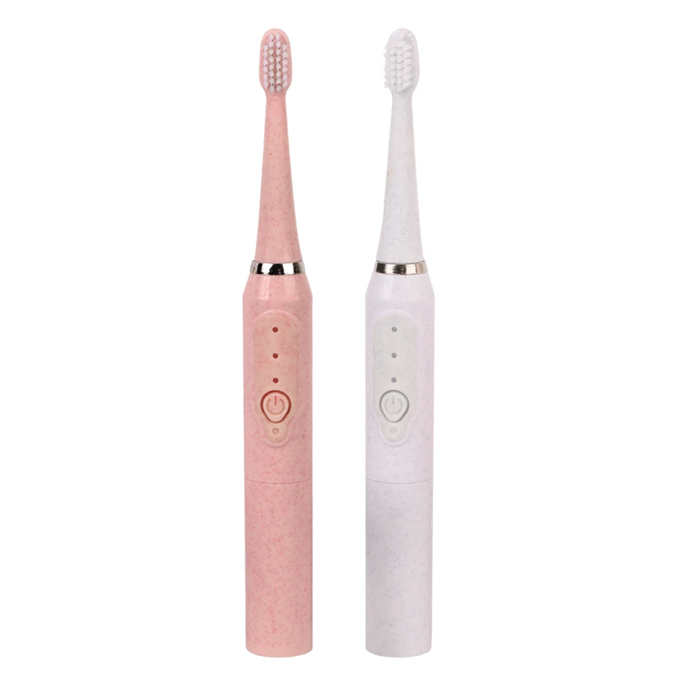 

Ultrasonic Electric Toothbrush sonic Adult Non-Rechargeable Soft Hair Automatic Waterproof 2 Brush Head Couple Travel Set