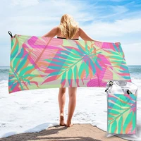 ultralight compact quick drying towel colorful palm tree foliage microfiber camping hiking hand face towel outdoor travel kits