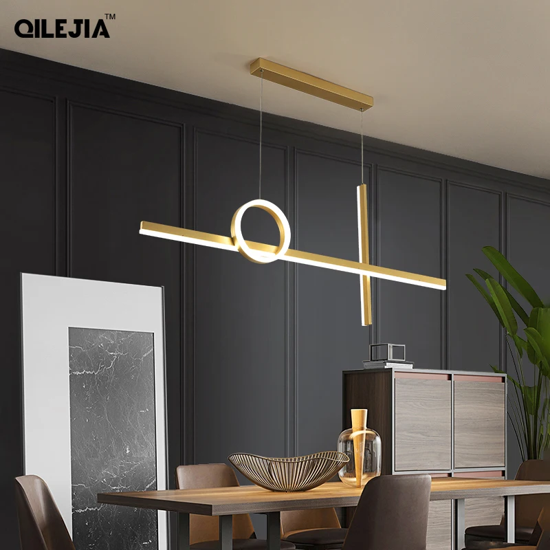 Oro Negro Color LED lámparas colgantes Luces colgantes modernas para la cocina comedor salón Loft accesorio de iluminación para interior Decoración