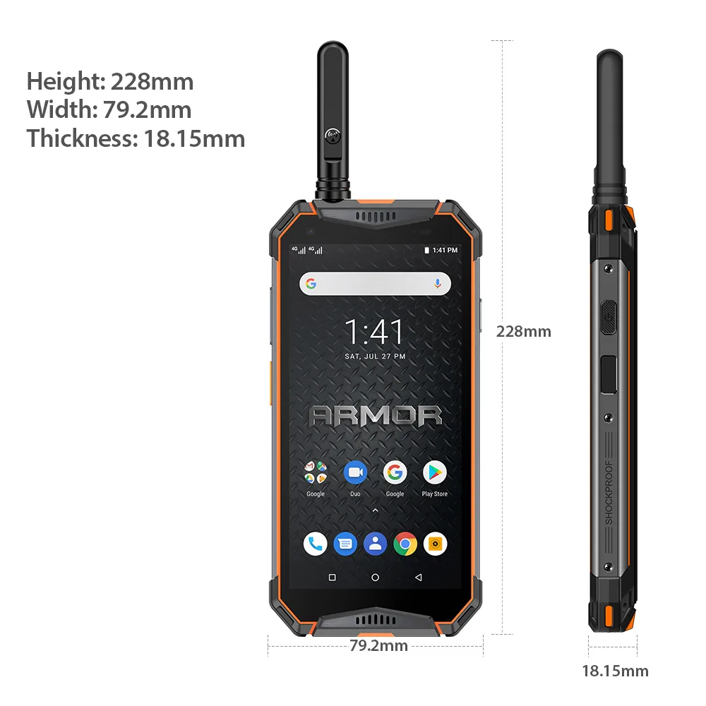 Ulefone-M&oacute;vil inteligente Armor 3WT, resistente, con walkie-talkie, Android 9.0, 6GB de RAM, 64GB de ROM, bater&iacute;a de 10300mAh, NFC, 4G, Globalvision-4