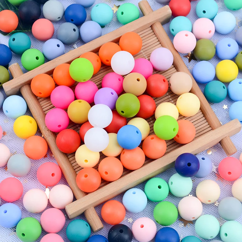 

100 Pcs Wholesale Round Silicone Beads 12mm Food Grade Silicone DIY Jewelry Bracelet Clothing Accessories For Handicrafts