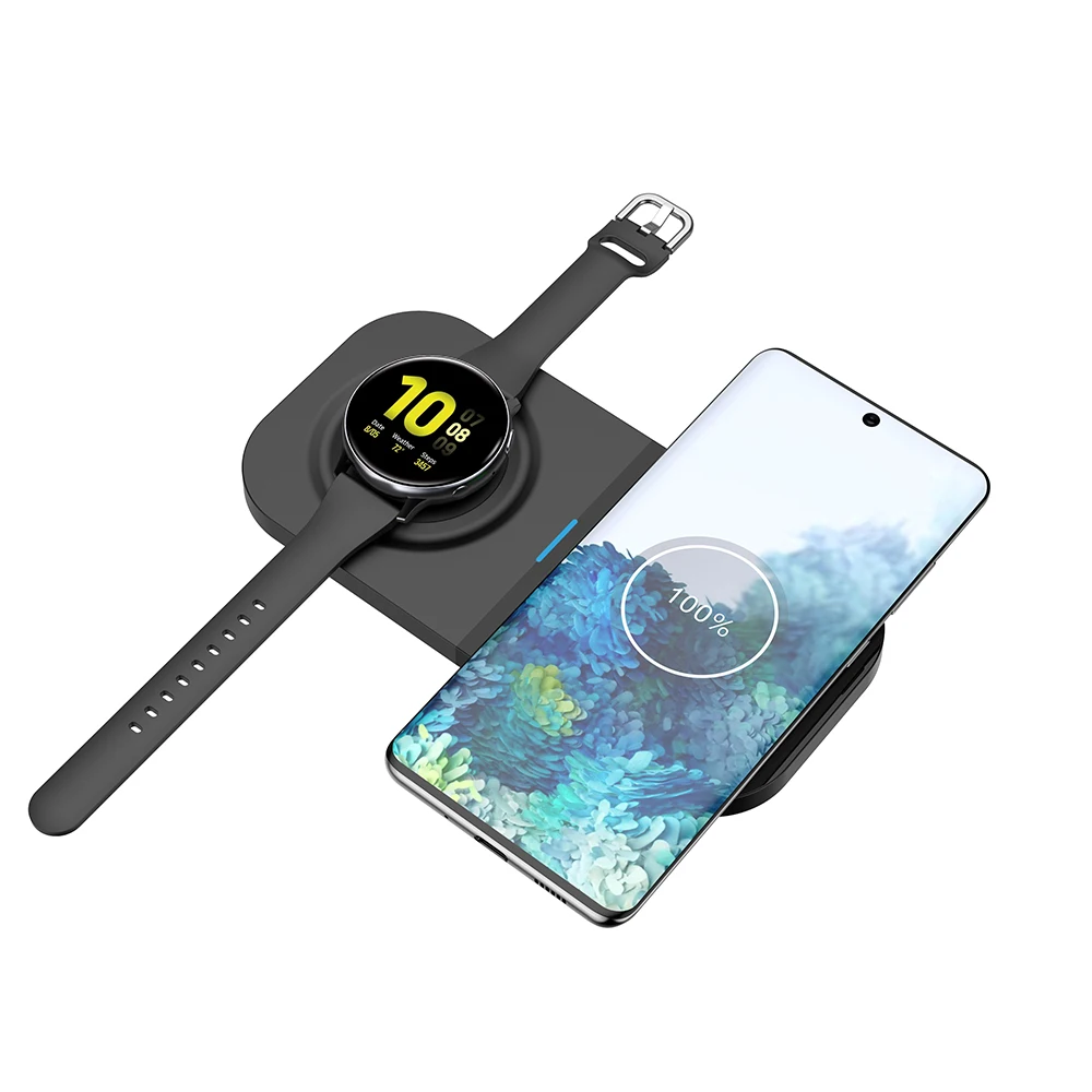 2 in 1 wireless charger pad for samsung galaxy watch 4 s3 15w fast charging station for samsung note 20 s10 galaxy buds charger free global shipping