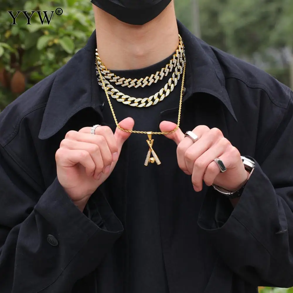 316L модное хрустальное ожерелье из нержавеющей стали унисекс панк вечерние