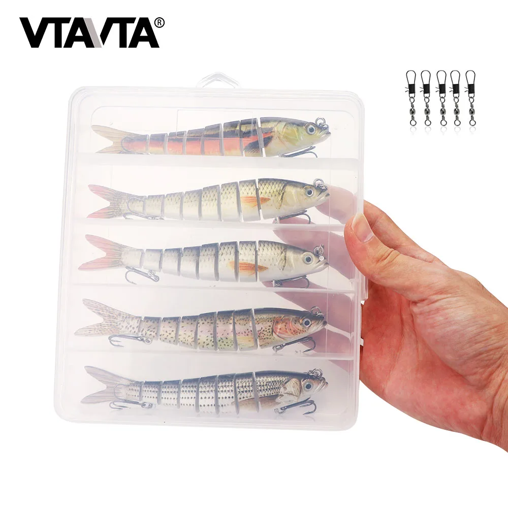 

3/5pcs 14cm 23g Sinking Wobblers Fishing Lures Set 8 Segments Crankbait Hard Artificial Bait Kit Swimbait Pike Fishing Lure