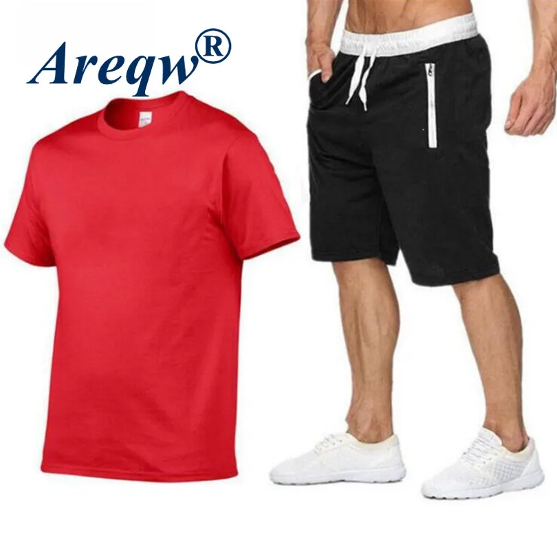

Men's Leisure Sports Short Sleeve T-shirt Set Spring Summer Fashion Round Neck 3D Printed T-shirt + Sports Pants Set