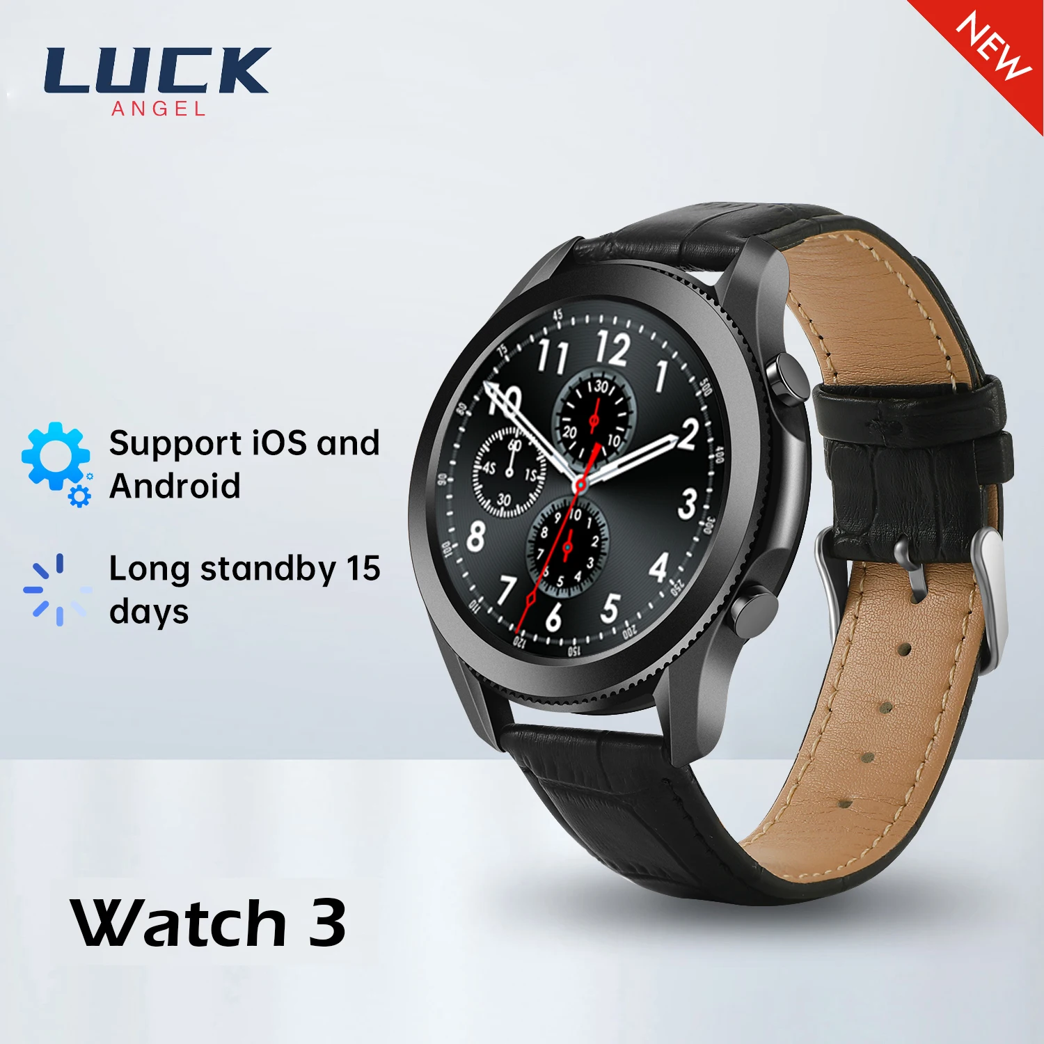 

Новинка 2021, Смарт-часы LUCK ANGEL 3, фитнес-часы с функцией обнаружения здоровья, мужские спортивные часы с Bluetooth и музыкой для iOS, Huawei, Samsung