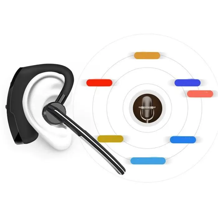 Деловые наушники с ушным крючком беспроводные Bluetooth черные голосовые