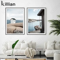teen room decoration cabin sail river landscape painting picture print poster nordic home decoration wall queen bedroom decor