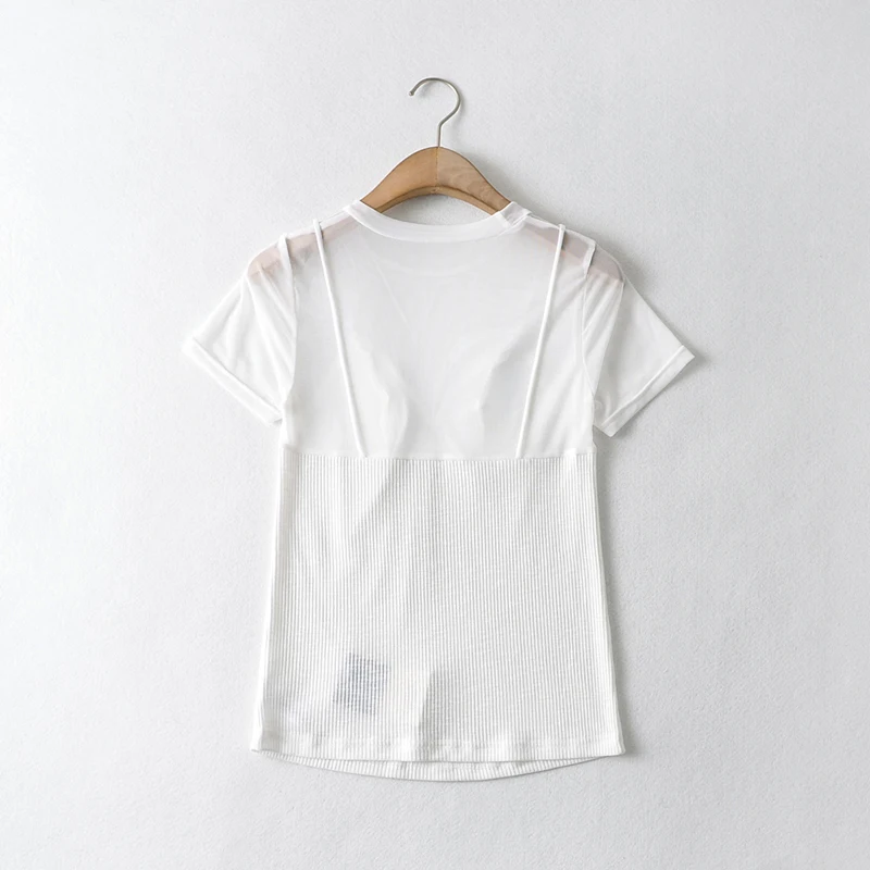 

DOUJILI Casual Wearing Top Tees Popular Short Sleeve Round Neck White Black Soft Cotton T-Shirts For Women