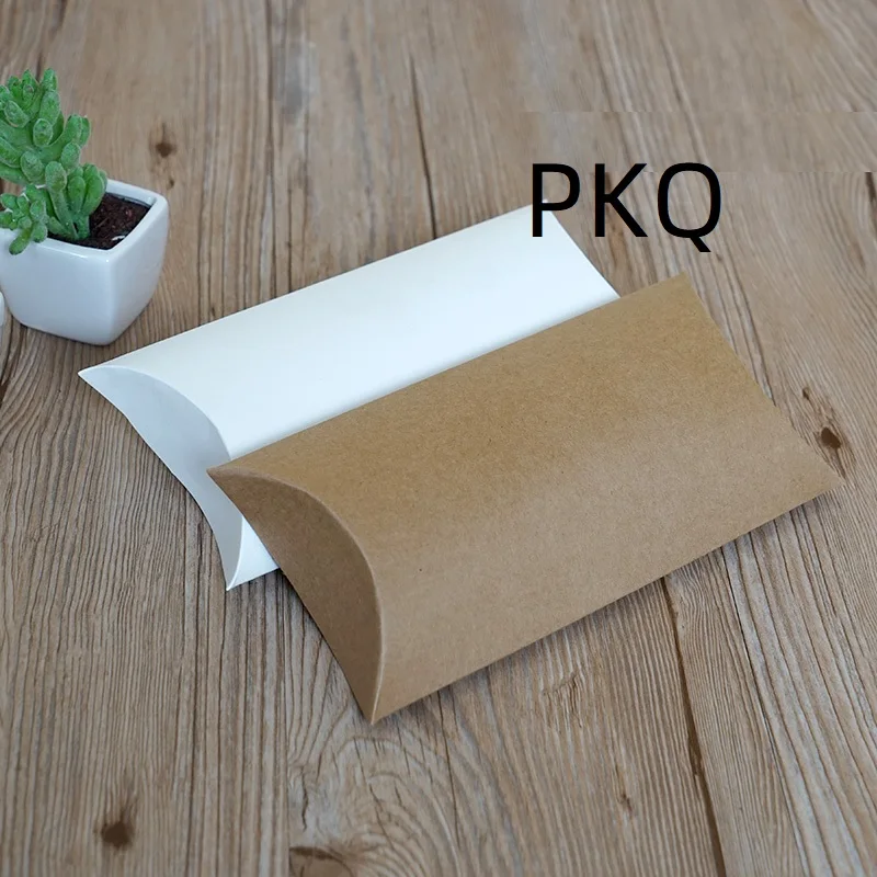 

Бумажная коробка для конфет в форме подушки, крафт-бумага, рождественский подарок, украшение для дня рождения вечерние упаковочная коробка,...