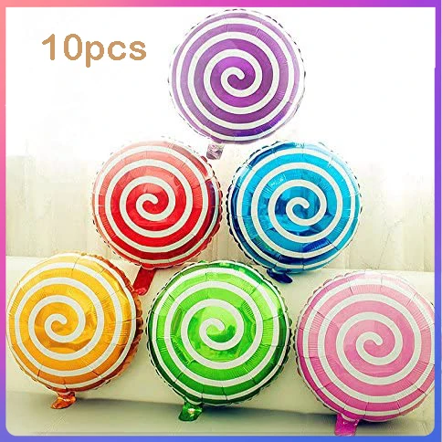 

10pcs 18inch Colorful Candy Foil Balloons Lollipop Helium Globos Baby Shower Birthday Wedding Party Supplies Decor
