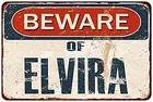 Остерегайтесь домашнего декора Elvira, винтажный дверной знак, Забавный металлический жестяной знак, Настенный декор, металлические таблички