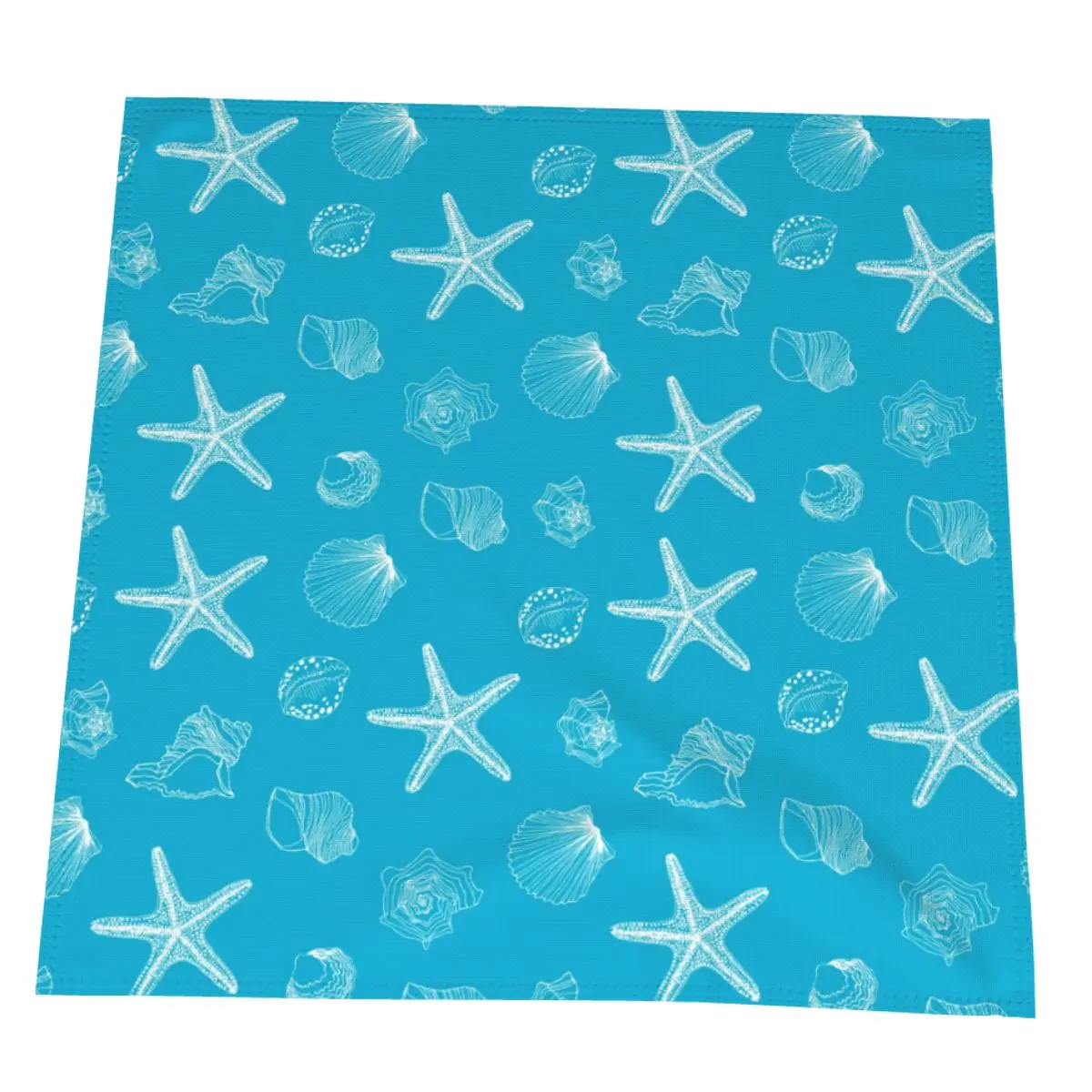 

Dinner Napkins Shells Starfish Pattern Polyester Reusable Napkins for Holiday Dinners Weddings Cocktail Parties 50cm Napkins