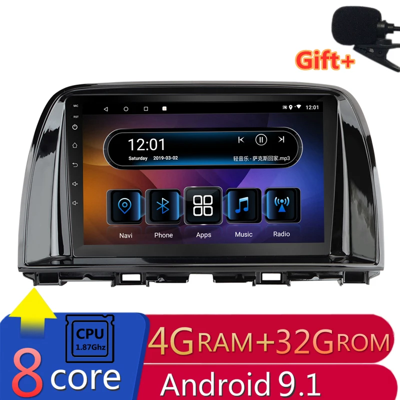 Автомагнитола 9 &quot 4 Гб ОЗУ 8 ядер Android DVD GPS навигация для Mazda 6 Atenza CX 5 CX5 2012 2013 2014
