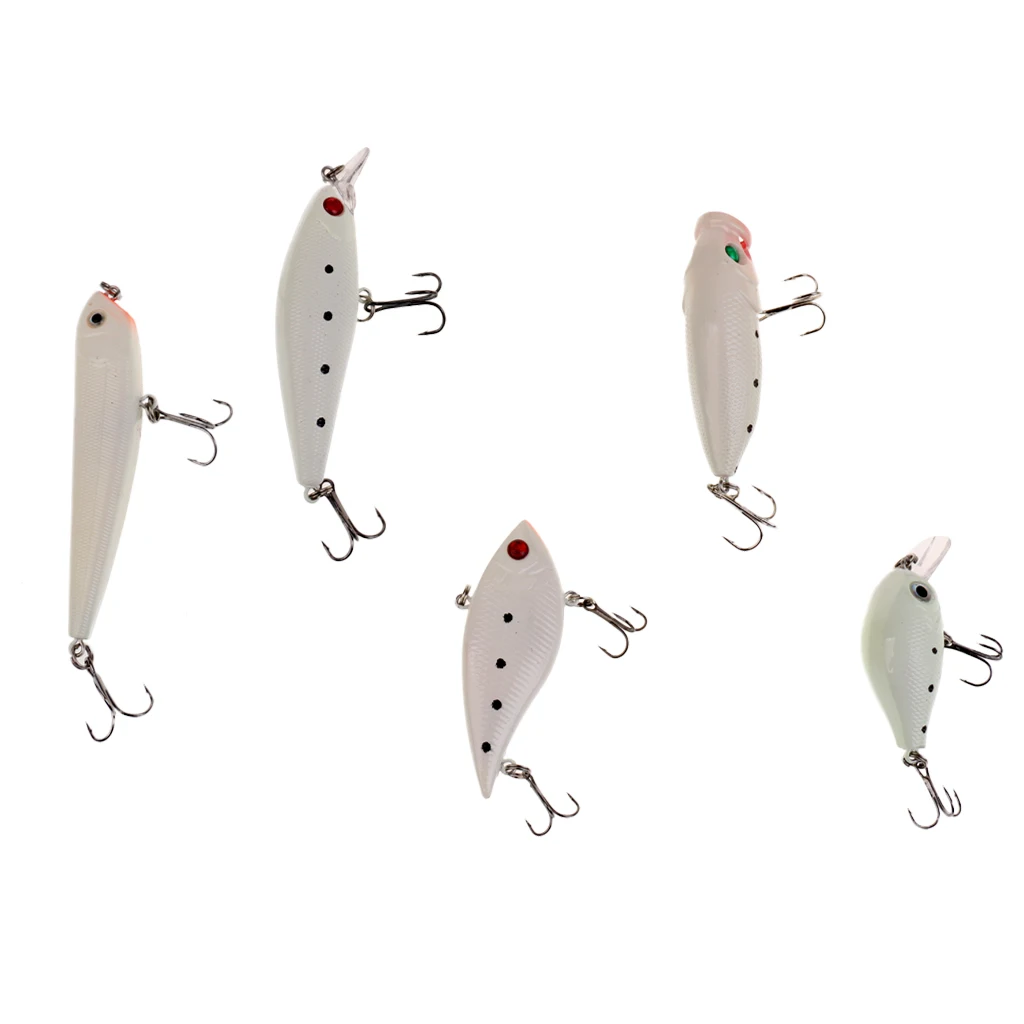 

5pcs Night Fishing Hard Lures Luminous Minnow Crankbaits Fishing Lure Set