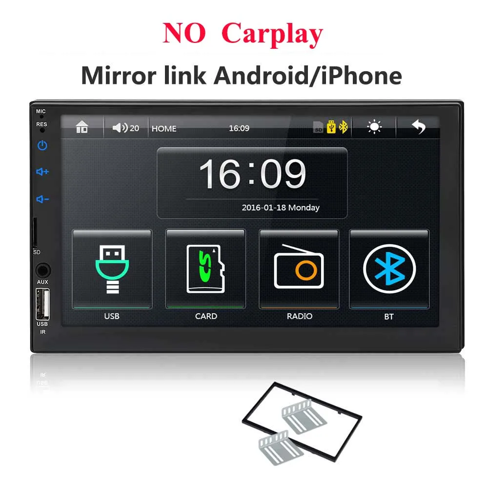 2 din автомагнитола " HD сенсорный экран плеер mirrorlink Android 9 Iphone MP5/SD/FM/MP4/USB/AUX/Bluetooth Авто Аудио для камеры - Цвет: 7049 frame