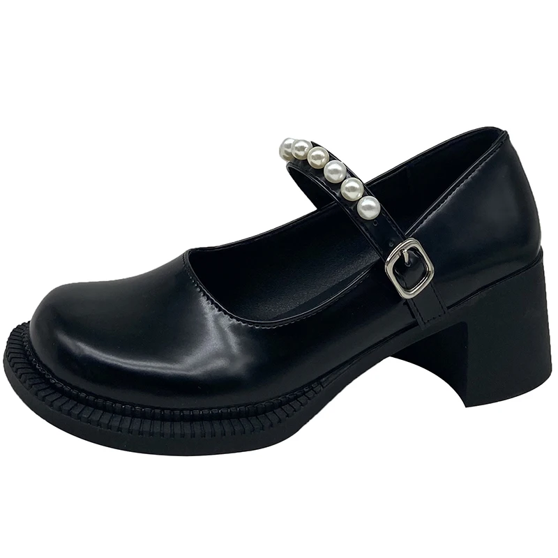 

Casual Heels Shoes Classic Style Chunky Sandals Basketball Platform Mary Jane 2021 Round Toe Comfortable Block Spring Lolita Lat