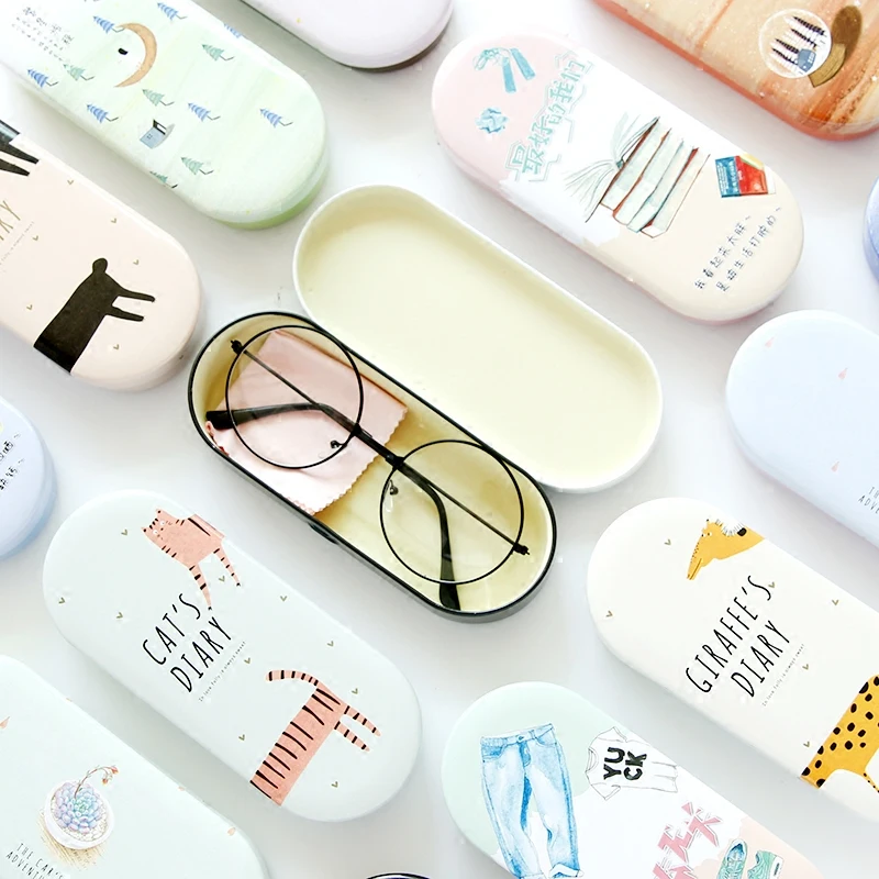 Высококачественный Чехол для очков с мультяшным котом милый Жесткий защитный