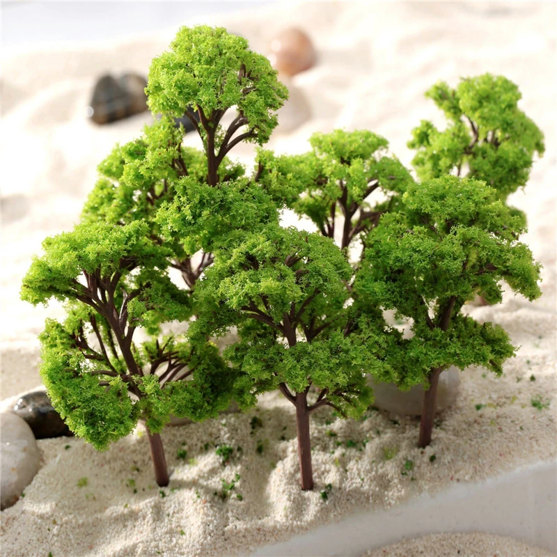 10pcs 9cm HO OO Scale Model Trees for Train Railroad Layout, Diorama, and Wargame Scenery image 3